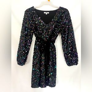 Bb Dakota sparkling sequence long sleeve dress
